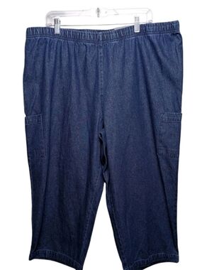 Basic Editions Denim Crop Capris Jeans 18W NWT Kmart Sears 21 Inseam Pull On
